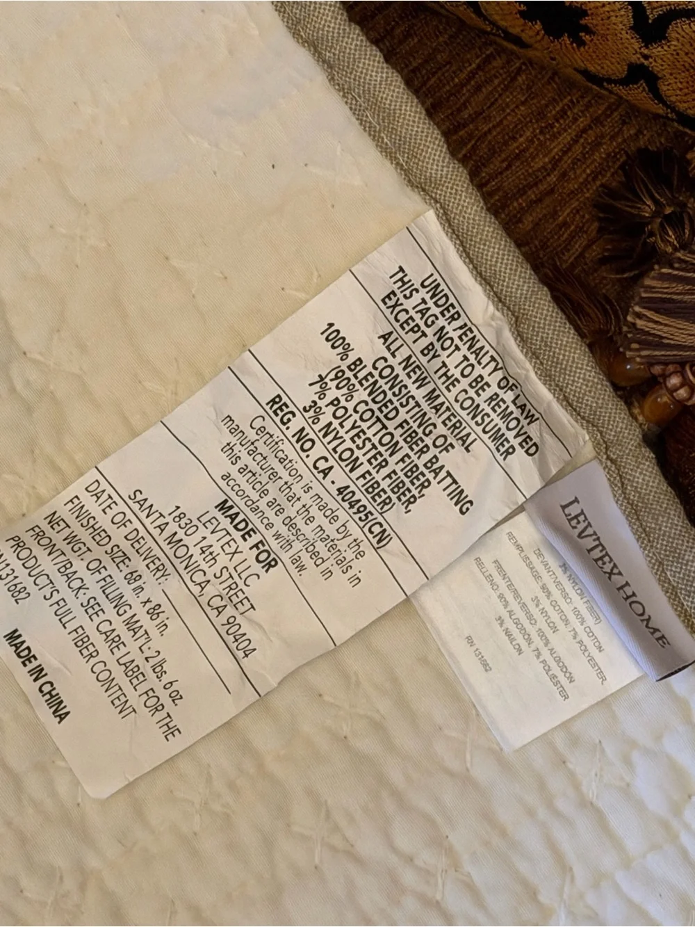*New* LEVTEX Cross Stitch Quilt Set, Twin/Twin XL